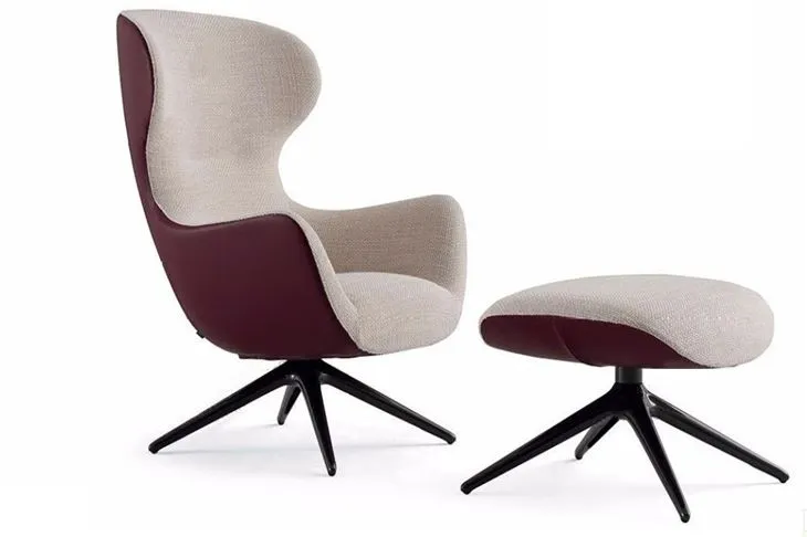 Aangepaste metalen benen fauteuil en Poef